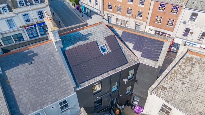 Solar Panels on the roof at Cross Keys Offices